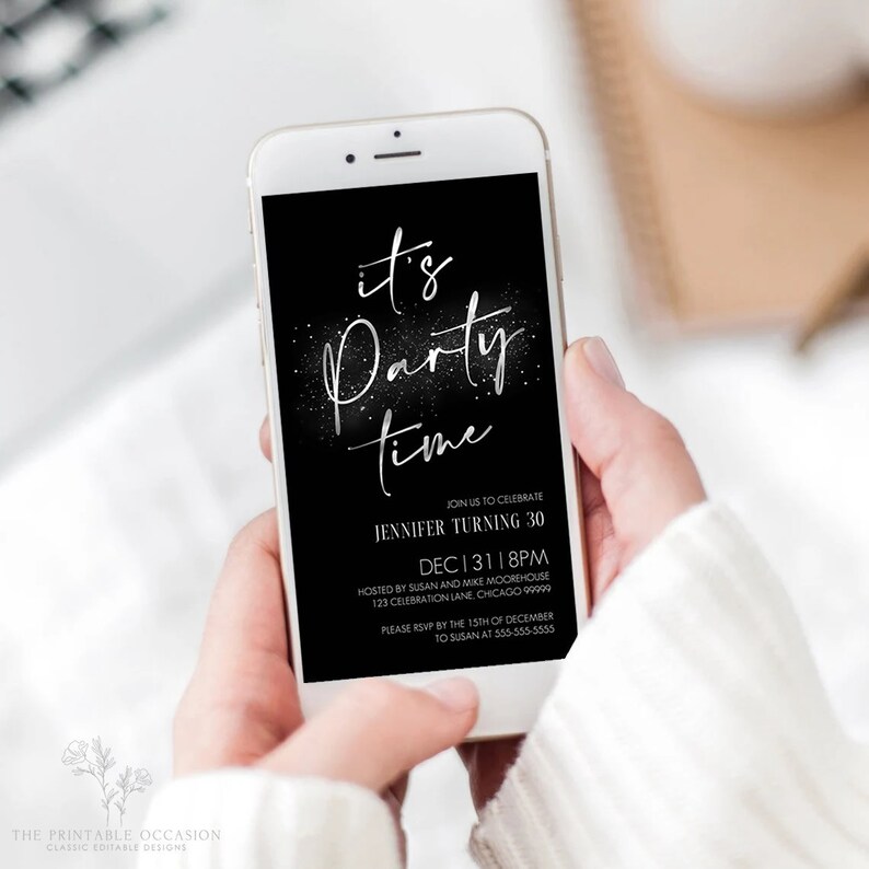 It's Party Time Evite & Printable Invitation Template - Etsy