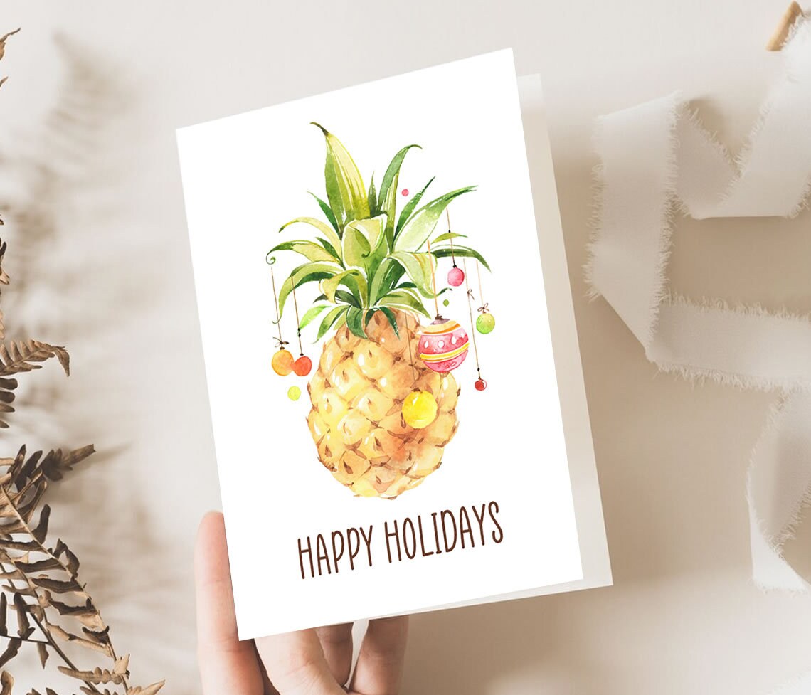 pineapple-christmas-card-editable-tropical-christmas-greeting-card-printable-pineapple-greeting-card-tropical-pineapple-holiday-card-tc1-etsy
