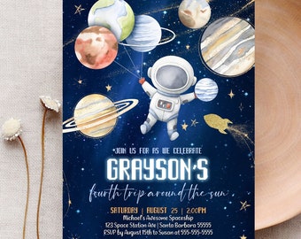 Outer Space Invitation Template Editable Out Of This World Space Birthday Invitation Printable Blast Off Download Digital Invitation SP1