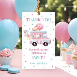 Ice Cream Favor Tags Girl Ice Cream Thank You Tag Ice Cream Party Gift Tags Ice Cream Social Party Favor Tag Instant Download Editable C3D