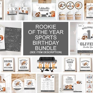 All Sports First Birthday Invitation Bundle, Sports 1st Birthday Party Invitation Bundle Sports Birthday Party Decorations Sports Bundle AS1