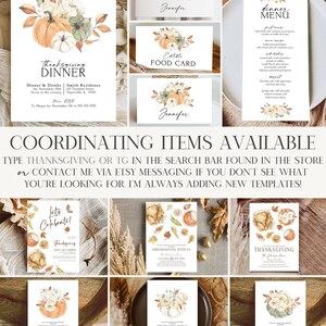 Fall Food Cards Template Thanksgiving Food Label Card Printable Fall ...