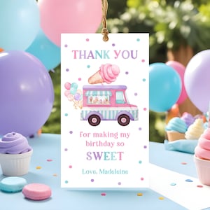 Ice Cream Favor Tags Girl Ice Cream Thank You Tag Ice Cream Party Gift Tags Ice Cream Social Party Favor Tag Instant Download Editable C3C