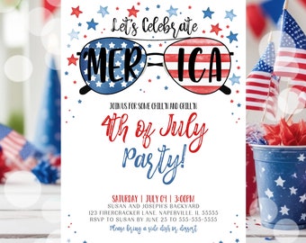 EDITABLE 4th of July Invitation Template Printable Fourth of July Celebration Invitation Backyard BBQ Fireworks, Neighborhood Block Party P1