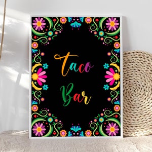 Fiesta Taco Bar Sign Fiesta Theme Bridal Shower Baby Shower Decor Cactus Succulent Table Taco Sign Desert 8x10 Download PRINTABLE FE4