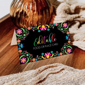 Fiesta Place Card Template, Mexico Themed Wedding Place Card Printable Template, Editable Printable Template, Instant Download, FE4