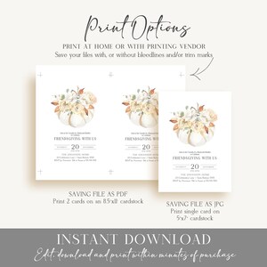 Editable Friendsgiving Minimalist Invitation Template Printable Autumn Friendsgiving Dinner Invitation Thanksgiving Holiday Invite Printable Friendsgiving