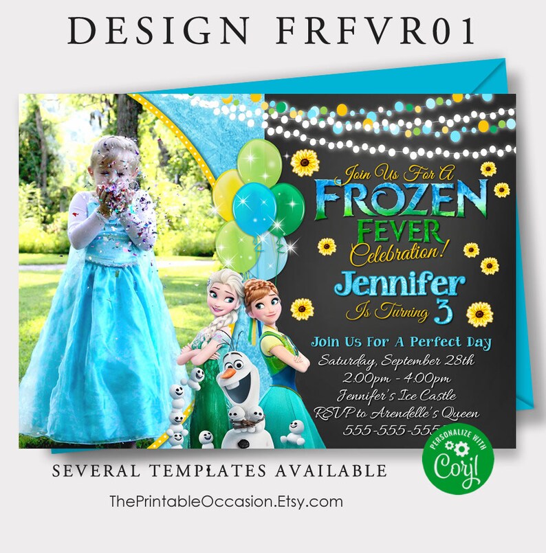 EDITABLE Frozen Fever Birthday Invitation Templates Frozen Etsy