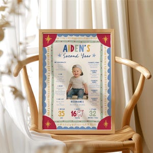 Editable Fun To Be One Birthday Invitation Vintage Hand Drawn First Birthday Invite Retro Colorful 1st Birthday Canva Invitation Template V2 image 12