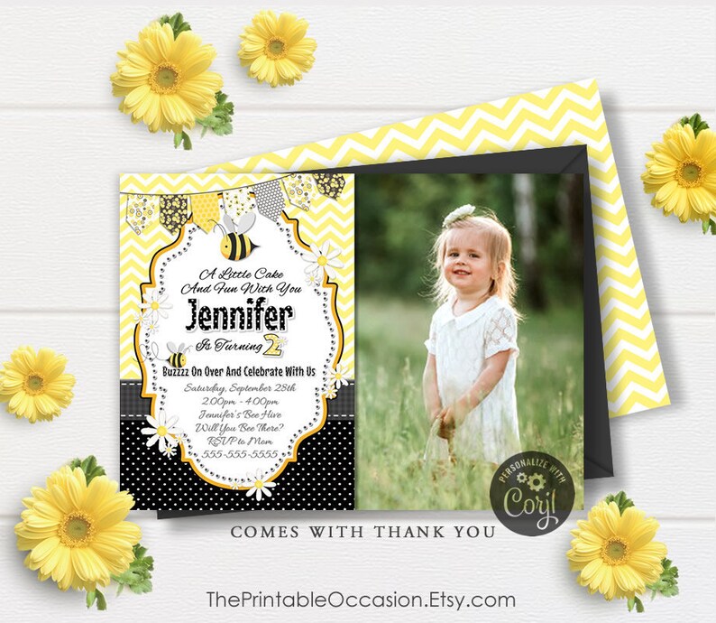 EDITABLE Bumble Bee Invitations Bumble Bee Birthday - Etsy
