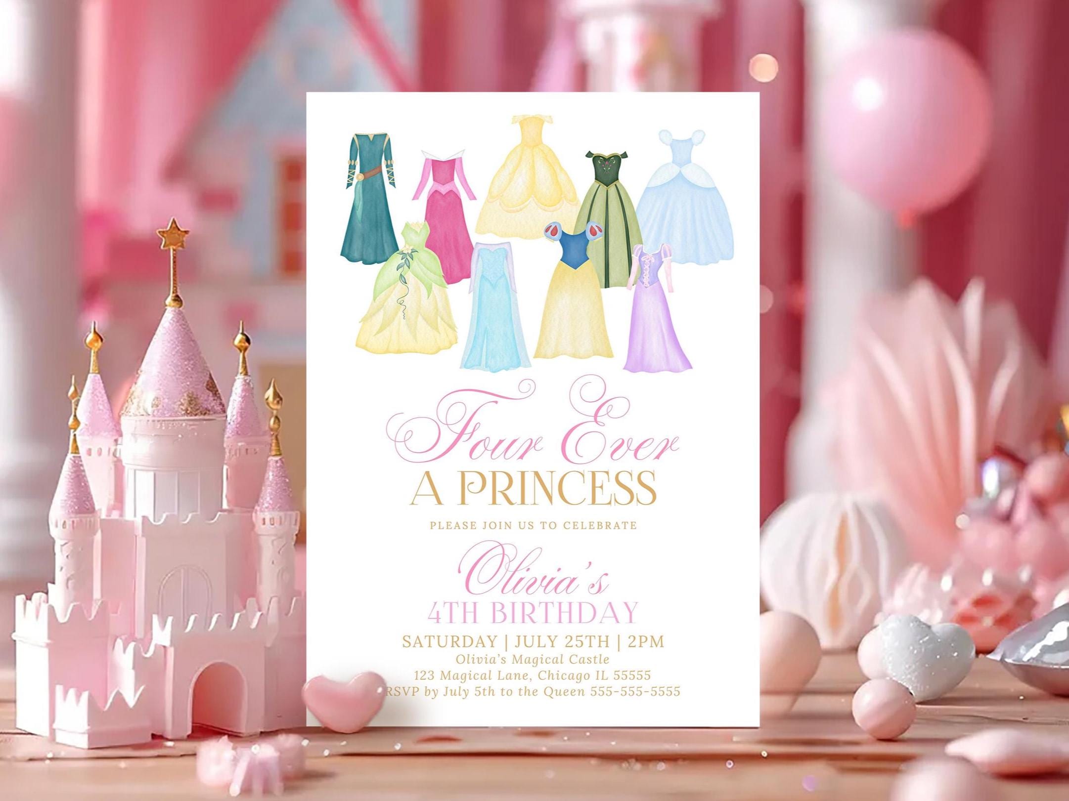 strapless open back dress Brave Princess Merida Costume Party Invitation  Random Panda