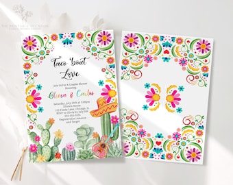 Editable Taco 'Bout Love Fiesta Couples Shower Invitation Taco 'Bout Love Engagement Party Mexican Engagement Fiesta Instant Download FE1