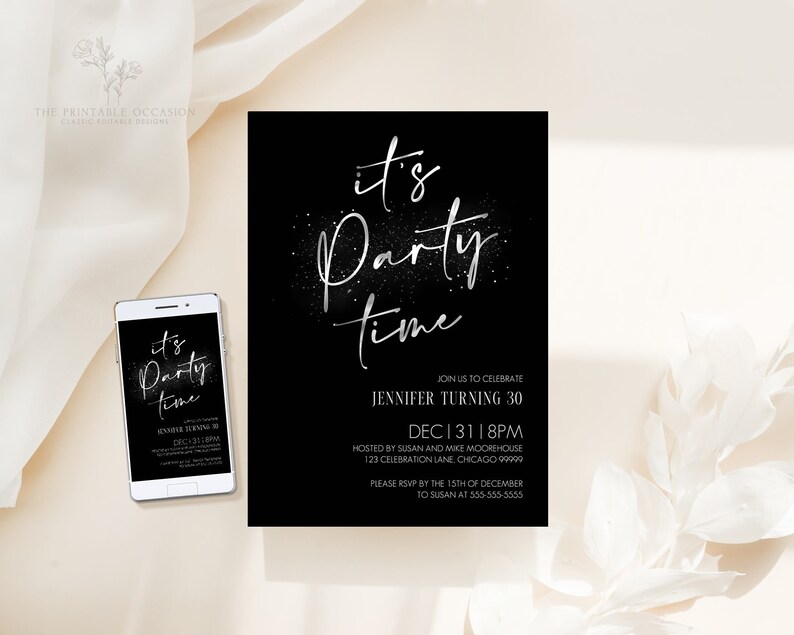 It's Party Time Evite & Printable Invitation Template - Etsy