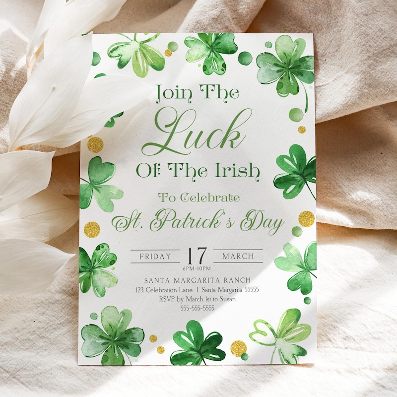 saint patricks day party invitation