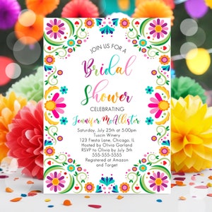 Fiesta Bridal Shower Invitation, Editable Mexico Couples Wedding Shower Invitation, Fiesta Engagement Invite Instant Download, FE1