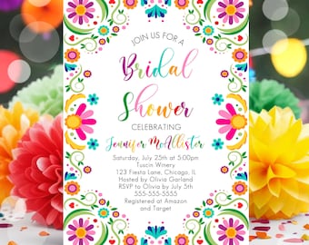 Fiesta Bridal Shower Invitation, Editable Mexico Couples Wedding Shower Invitation, Fiesta Engagement Invite Instant Download, FE1