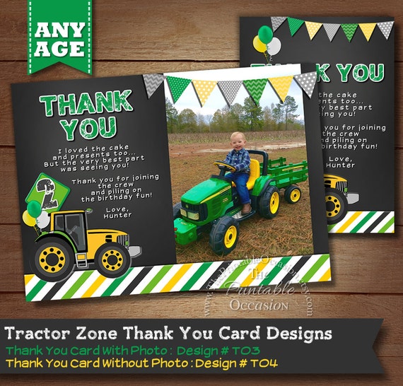 Tractor Thank You Card, Farm Thank You Card, Tractor Thank You Card, Printable Thank You Card, Tractor Party, Chalkboard Thank You Card Il_570xn