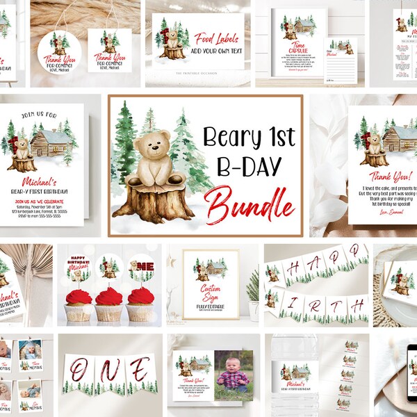 Beary First Birthday Svg - Etsy