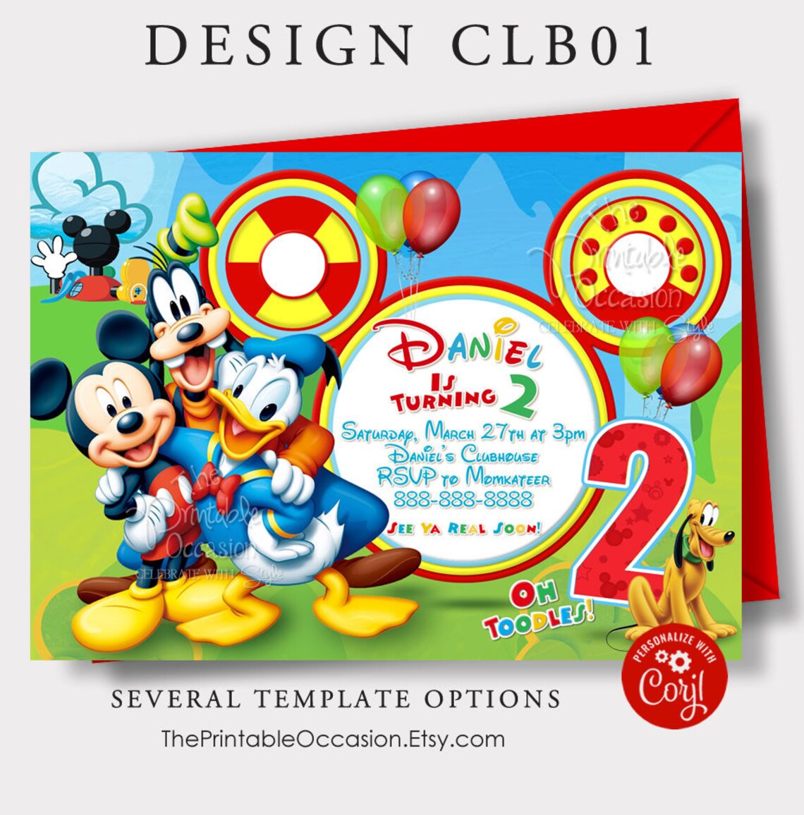 EDITABLE Mickey Mouse Clubhouse Invitation Template Instant Etsy EDITABLE Mickey Mouse Clubhouse Invitation Template Instant Etsy