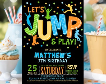 Lot De 12 Cartes D'invitation Pour 10e Anniversaire à Thème Jump-Party