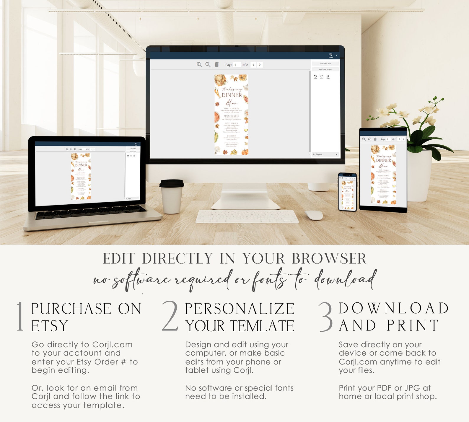 Thanksgiving Dinner Menu Template Printable Thanksgiving Dinner Menu