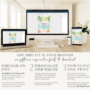 Palm Tree Christmas Invitation Tropical Christmas Holiday Party Invite Editable Template Christmas Party Printable Beach Christmas