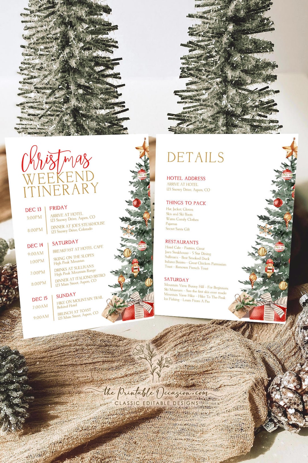 Christmas Itinerary Template, Printable Holiday Itinerary Schedule Christmas Itinerary Template, Printable Holiday Itinerary Schedule
