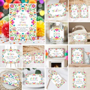 Editable Fiesta Birthday Party Bundle Mexican Party Decorations Cinco De Mayo Invitation Printable Fiesta Kit FE1