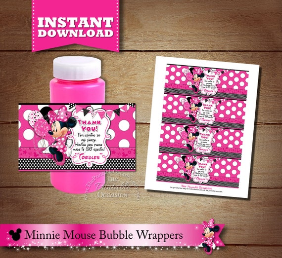 INSTANT DOWNLOAD Pink Minnie Mouse Bubble Wrappers - Minnie Mouse Party Favors Il_570xn