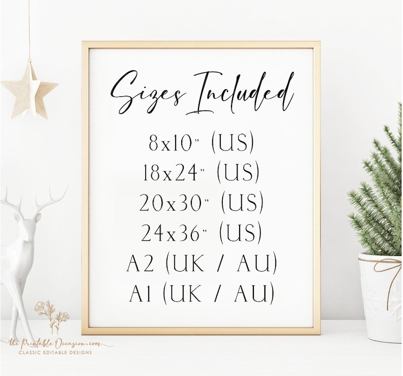 Christmas Party Welcome Sign, Editable Christmas Tree Party Decor, Holiday Banner, Personalized Announcement, Printable Poster Template T2D image 3