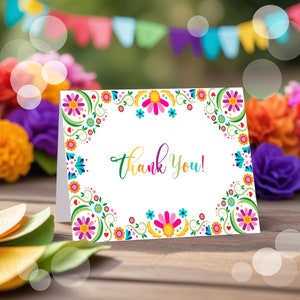 Fiesta Wedding Thank you Card, Mexico Wedding Thank you Card, PRINTABLE Mexican Destination Thank you Card, Instant Download, FE1