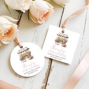 Brautdusche Favor Tag Frisch vom Markt Brautdusche Geschenkanhänger Blumenwagen Brautdusche Printable Tag Bearbeitbares Favor Tag Canva FC1
