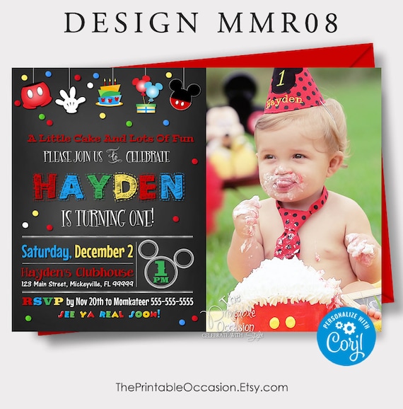 EDITABLE Mickey Mouse Birthday Invitations Printable Mickey Mouse Invitation Templates Instant Download Mickey Mouse Invitations Chalkboard Il_570xn