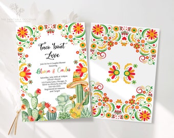 Editable Taco 'Bout Love Fiesta Couples Shower Invitation Taco 'Bout Love Engagement Party Mexican Engagement Fiesta Instant Download FE2