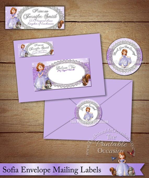 Purple Minnie Glitter Note Cards /& Address Labels