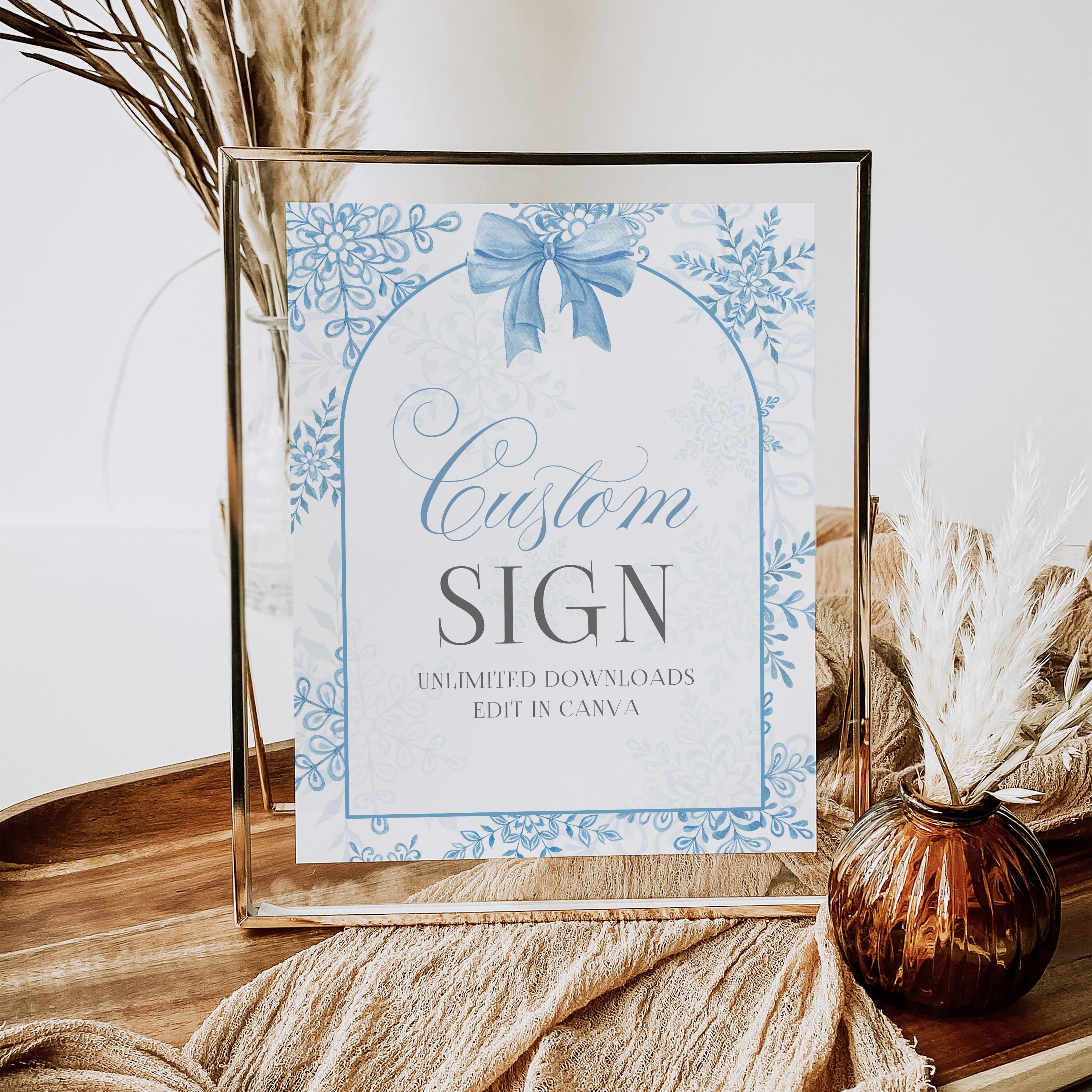 Editable Blue Snowflake Thank You Card Baby It is Cold Outside Winter ...