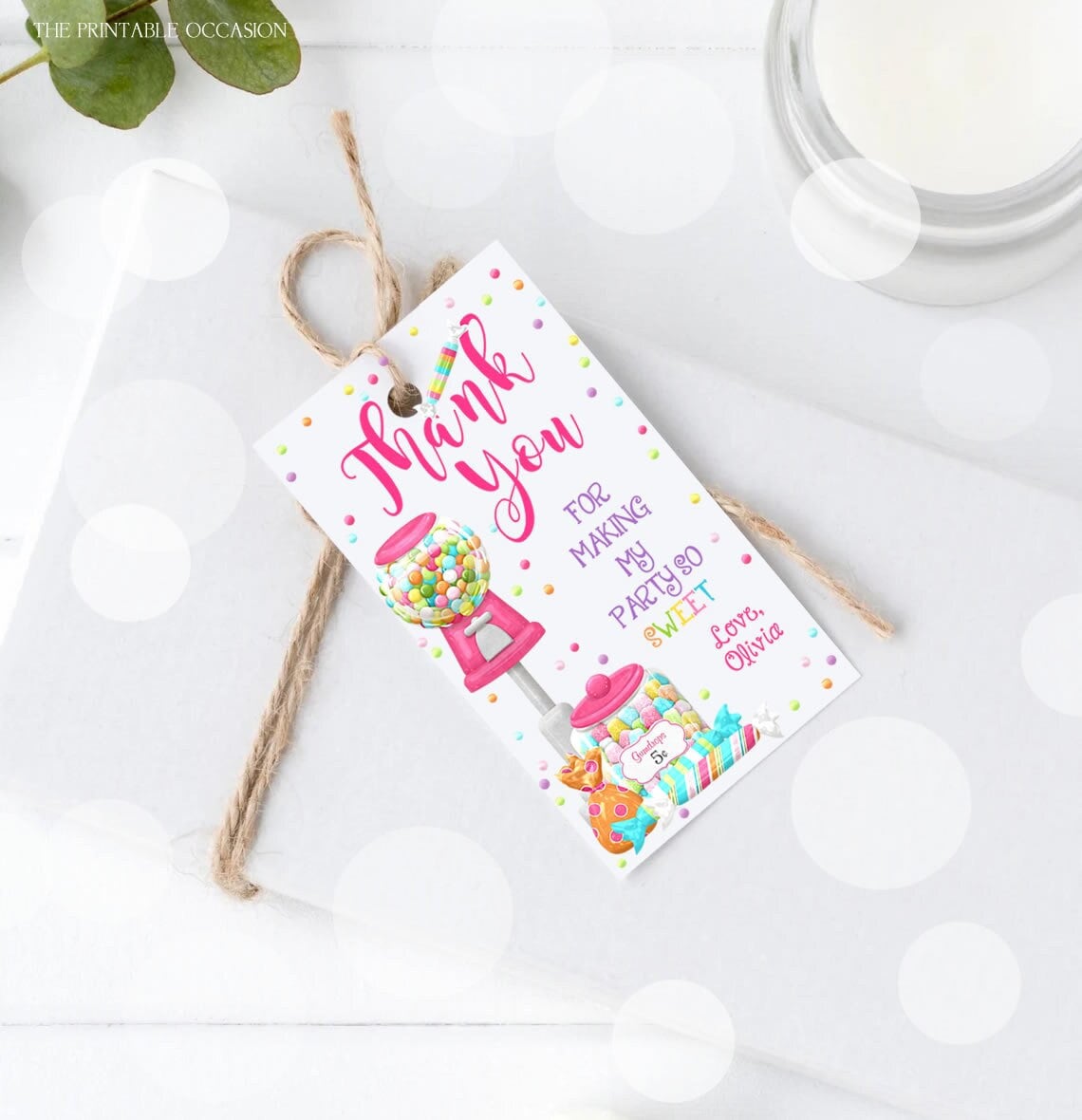 Editable Sweet Shoppe Birthday Gift Tags Template, Sweet Candy Favor ...