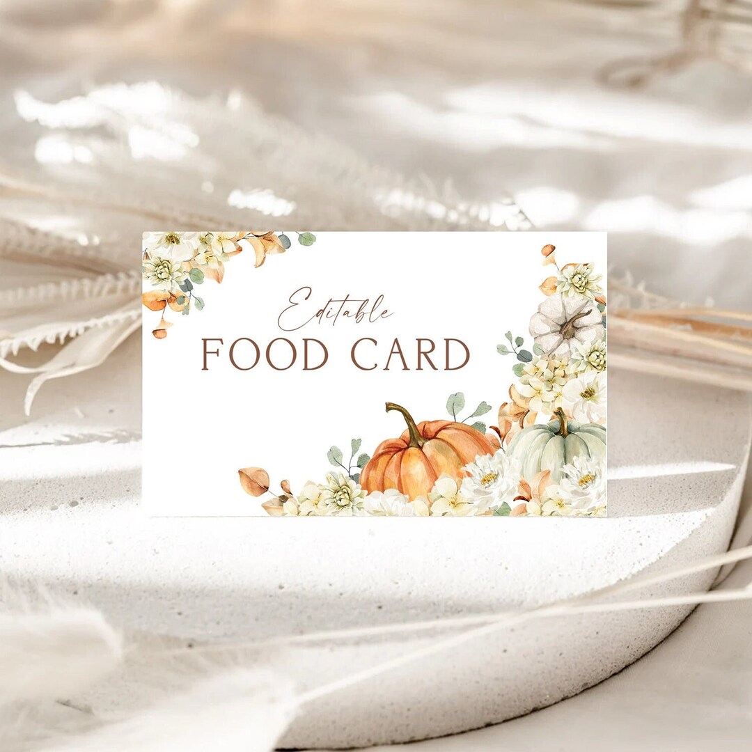 Editable Fall Food Tent Place Cards Template, Fall Food Tent Printable ...