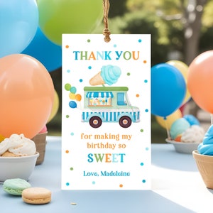 Ice Cream Favor Tags Boy Ice Cream Thank You Tag Ice Cream Party Gift Tags Ice Cream Social Party Favor Tag Instant Download Editable C3E