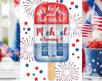 EDITABLE Kids 4th of July Birthday Party Invitation Template Printable 4th of July Birthday Invitation Birthday Invite Instant Download PX