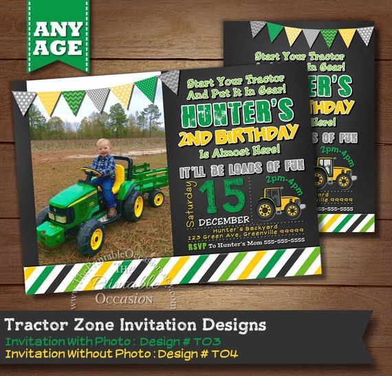 Tractor Birthday Invitation, Farm Invitation, Tractor Invitation, Printable Invitation, Tractor Party, Tractor Birthday, Boy Birthday Invite Il_570xn