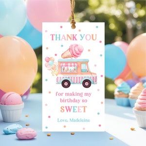 Ice Cream Favor Tags Girl Ice Cream Thank You Tag Ice Cream Party Gift Tags Ice Cream Social Party Favor Tag Instant Download Editable C3B