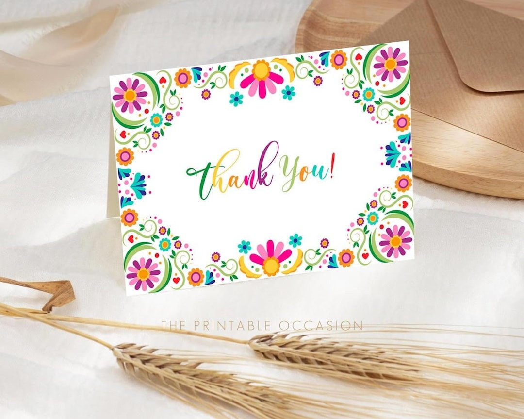 Fiesta Wedding Thank You Card Mexico Wedding Thank You Card - Etsy