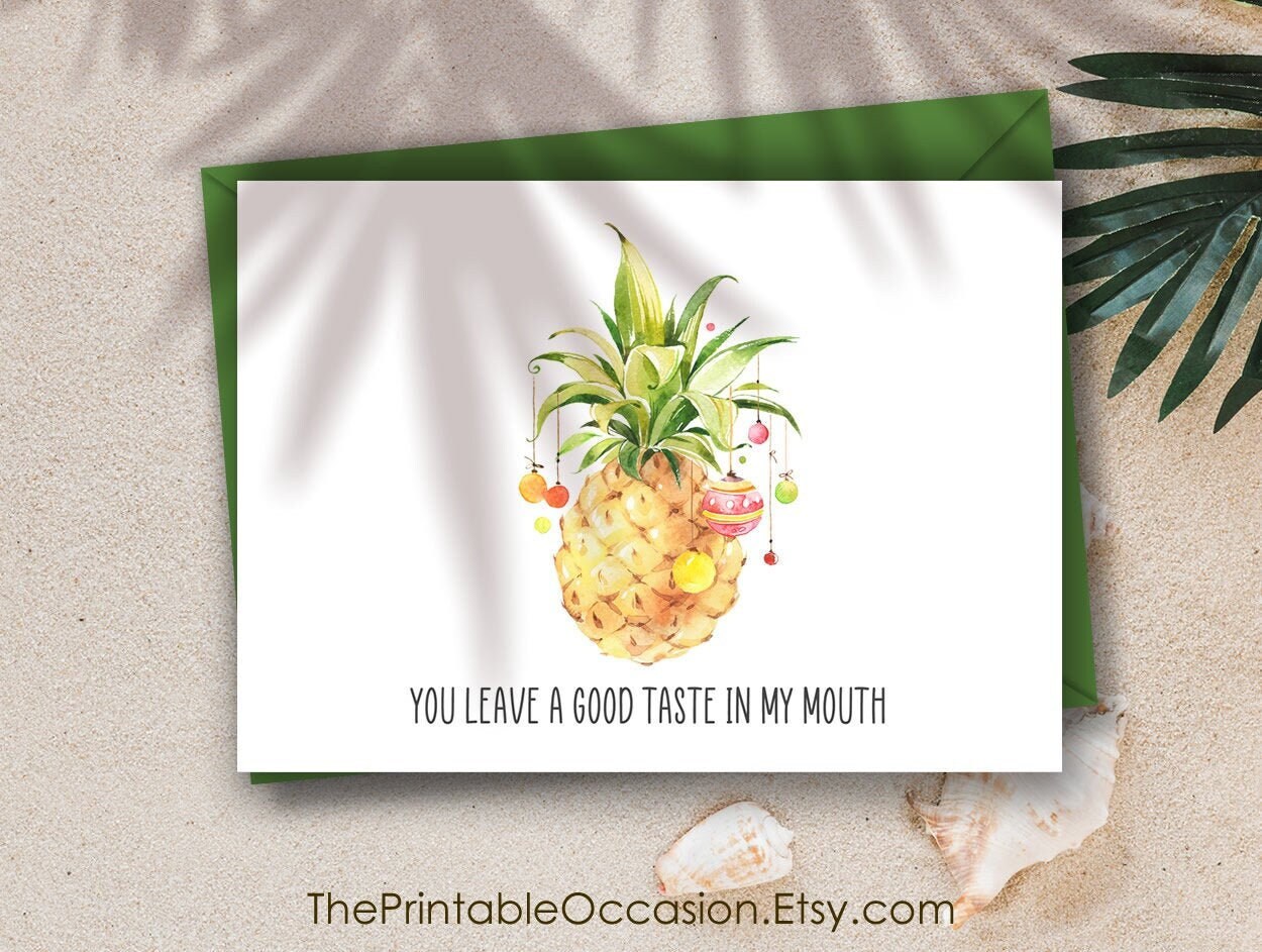 Pineapple Printable Christmas Card
