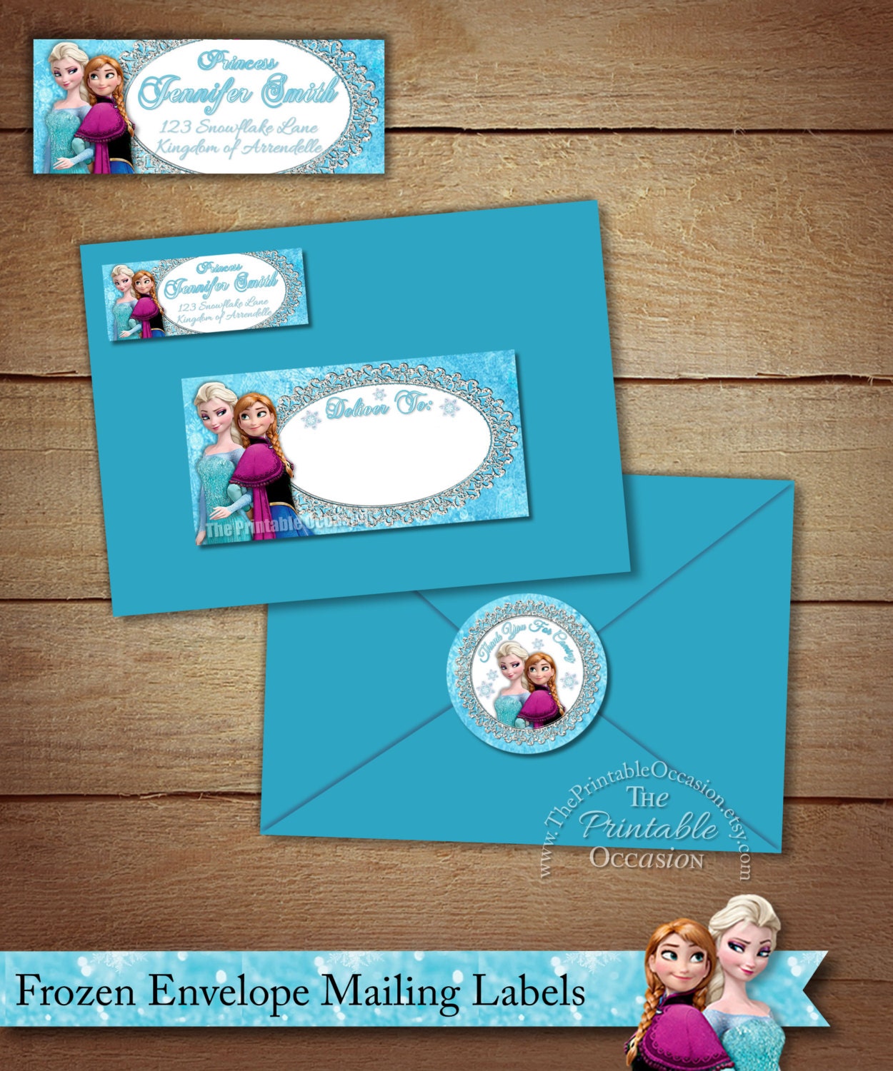 Frozen Address Labels and Envelope Seal Frozen Return Address Etsy