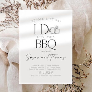 I Do BBQ Invitation Template Couples Shower Engagement Evite Invitation Minimalist Printable I Do BBQ Edit Invitation Instant Download B2B