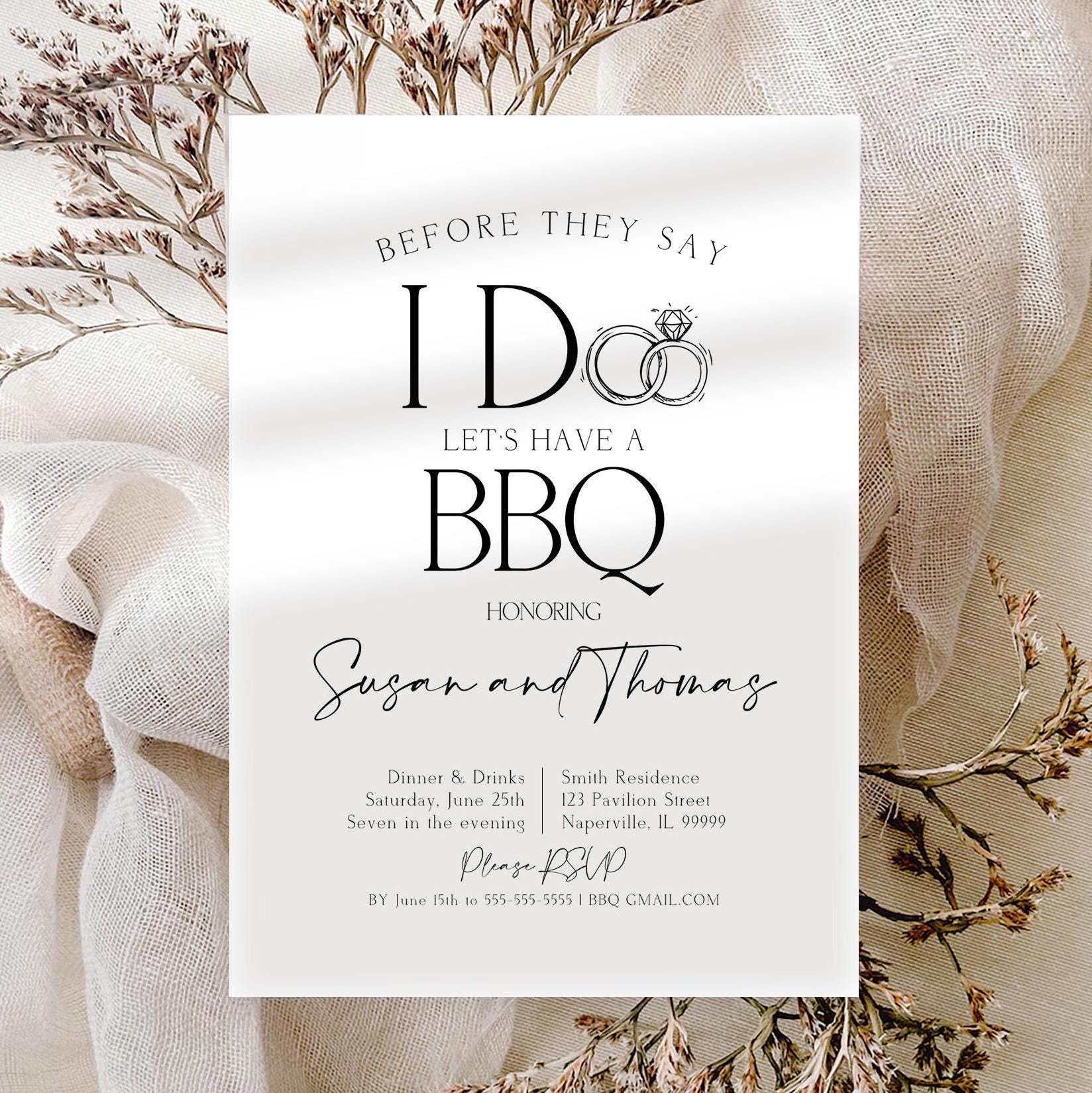 I Do BBQ Invitation Template Couples Shower Engagement Evite Invitation Minimalist Printable I Do BBQ Edit Invitation Instant Download B2B