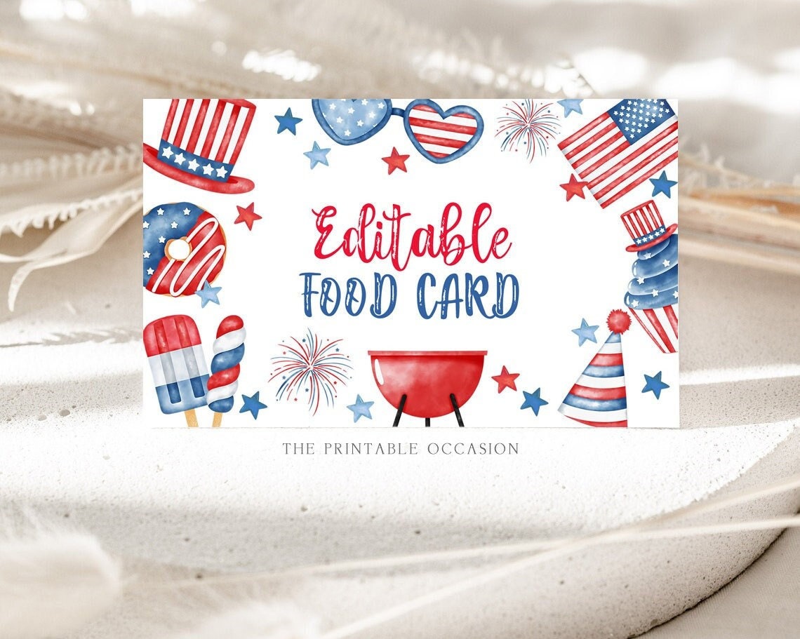 4th of July Food Card Template Editable Fourth of July Printable Buffet Tent Card July 4th Décor Patriotic Place Card Instant Download P1 P2 - Etsy 4th-of-july-food-card-template-editable-fourth-of-july-printable-buffet-tent-card-july-4th-d-cor-patriotic-place-card-instant-download-p1-p2-etsy