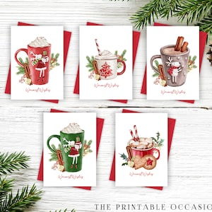 Hot Chocolate Christmas Greeting Cards, Hot Cocoa Christmas Greeting Cards Hot Chocolate Holiday Greeting Cards Hot Cocoa Instant Download