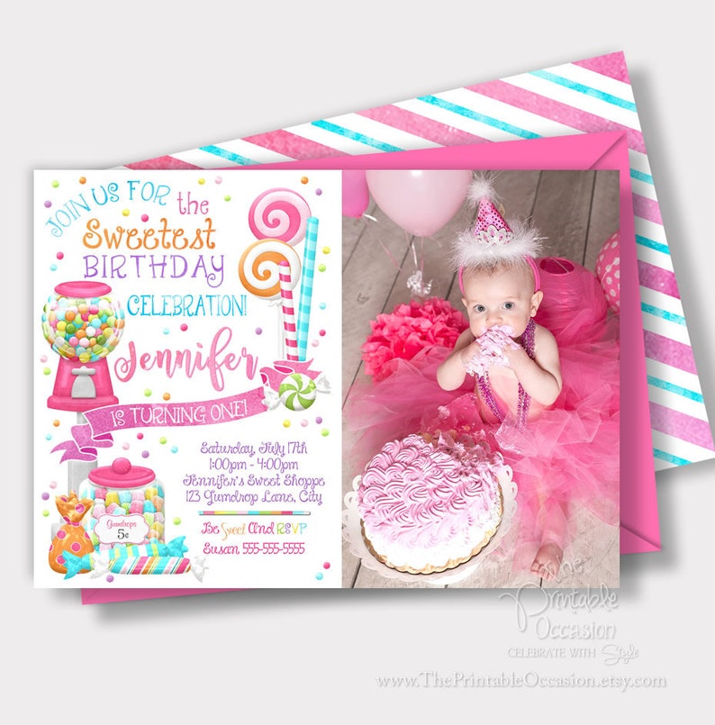 SAME DAY SVC Sweet Shoppe Birthday Invitation Sweet Shoppe Etsy